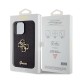 Husă Guess PU Fixed Glitter 4G Metal Logo pentru iPhone 15 Pro Max, Black (Bakr, GUHCP15XHG4SGK) by www.silkase.ro