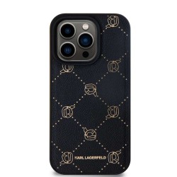Husa Karl Lagerfeld PU Karl Heads Pattern Magsafe pentru iPhone 15 Pro Negru