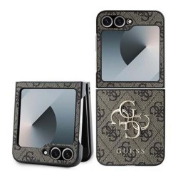 Husa Guess 4G pentru Samsung Z Flip 6/7 FE Metal Logo maro