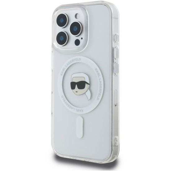 Karl Lagerfeld IML Metal Frame Transparent iPhone 16 Pro Max Husă Karl Lagerfeld IML Karl Head Metal Frame MagSafe pentru iPhone 16 Pro Max, Transparentă (iPhone 16 Pro Max, IML Karl Head) by www.silkase.ro