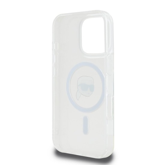Karl Lagerfeld IML Metal Frame Transparent iPhone 16 Pro Max Husă Karl Lagerfeld IML Karl Head Metal Frame MagSafe pentru iPhone 16 Pro Max, Transparentă (iPhone 16 Pro Max, IML Karl Head) by www.silkase.ro