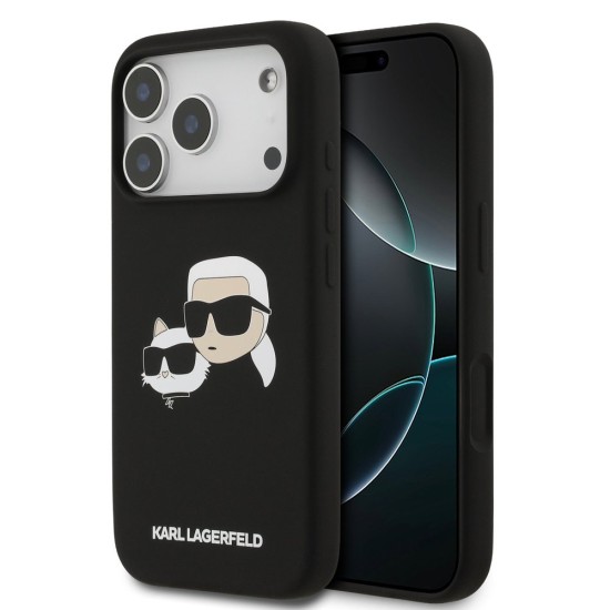 Karl Lagerfeld Double Heads Case iPhone 17 Pro Black Husă Karl Lagerfeld Liquid Silicone Double Heads MagSafe pentru iPhone 17 Pro, Neagră (iPhone 17 Pro, KLHMP17LSKCHPPLK) by www.silkase.ro