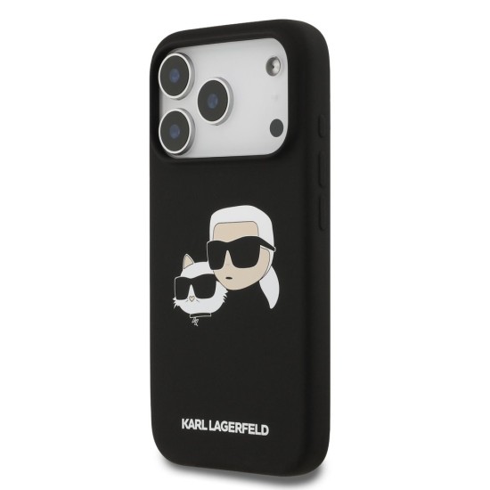 Karl Lagerfeld Double Heads Case iPhone 17 Pro Black Husă Karl Lagerfeld Liquid Silicone Double Heads MagSafe pentru iPhone 17 Pro, Neagră (iPhone 17 Pro, KLHMP17LSKCHPPLK) by www.silkase.ro