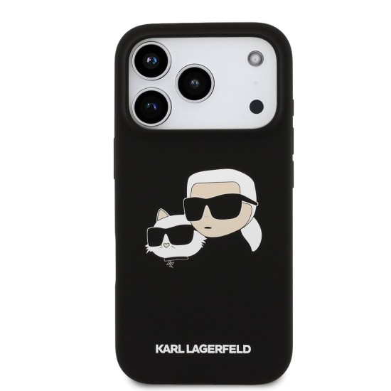 Karl Lagerfeld Double Heads Case iPhone 17 Pro Black Husă Karl Lagerfeld Liquid Silicone Double Heads MagSafe pentru iPhone 17 Pro, Neagră (iPhone 17 Pro, KLHMP17LSKCHPPLK) by www.silkase.ro