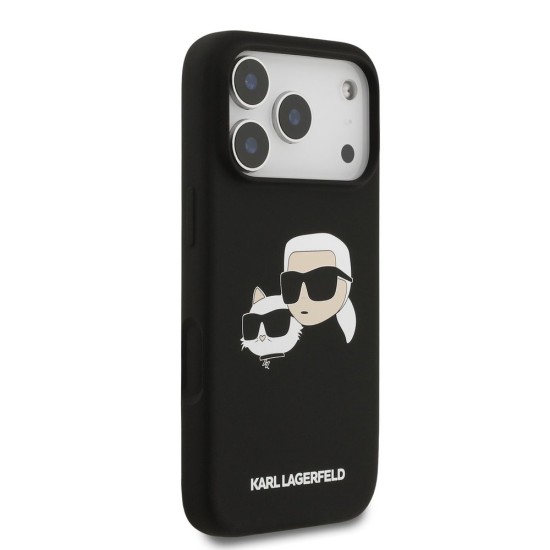 Karl Lagerfeld Double Heads Case iPhone 17 Pro Black Husă Karl Lagerfeld Liquid Silicone Double Heads MagSafe pentru iPhone 17 Pro, Neagră (iPhone 17 Pro, KLHMP17LSKCHPPLK) by www.silkase.ro