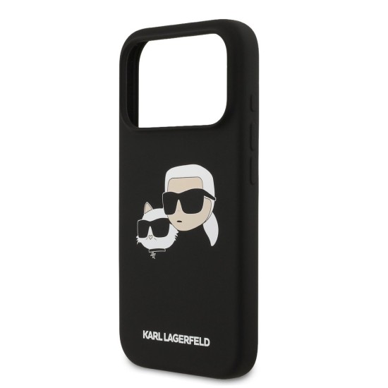 Karl Lagerfeld Double Heads Case iPhone 17 Pro Black Husă Karl Lagerfeld Liquid Silicone Double Heads MagSafe pentru iPhone 17 Pro, Neagră (iPhone 17 Pro, KLHMP17LSKCHPPLK) by www.silkase.ro