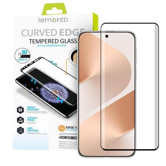 Folie Lemontti 3D Curbată Huawei Pura 80 Pro Folie de Protecție Sticlă Curbată 3D Lemontti pentru Huawei Pura 80 Pro, Margine Neagră (Pura 80 Pro, LEMFSC3DHP8PN) by www.silkase.ro