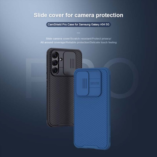 Husa Nillkin pentru Samsung Galaxy A54, camera privacy, plastic negru (A54, 57983114387) by www.silkase.ro