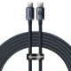 Baseus Crystal Shine USB-C 100W Negru Cablu de Date Baseus Crystal Shine Series USB-C la USB-C, 100W, 1.2m, Negru (Bakr, 57983112021) by www.silkase.ro