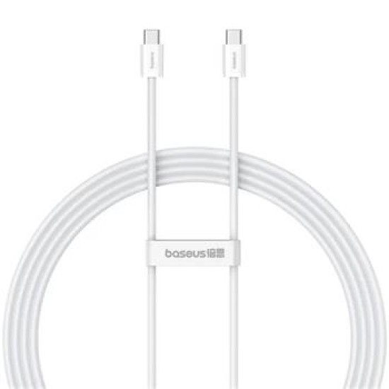 Cablu de date Baseus Superior Series ll, USB-C, 30W, transfer 480Mb/s, 2m, alb (iPhone 17 Pro Max, 57983118433) by www.silkase.ro