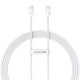 Cablu de date Baseus Superior Series ll, USB-C, 30W, transfer 480Mb/s, 2m, alb (iPhone 17 Pro Max, 57983118433) by www.silkase.ro