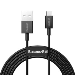 Cablu Micro-USB, incarcare dedicata, 2A, transfer 480Mbps, Fast, 2m, Baseus, Negru