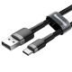 Cablu USB la Type-C Baseus Cafule Series, Nylon Braided, Gri & Negru (ArcoExpert, CATKLF-UG1) by www.silkase.ro