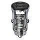 Usams Incarcator Auto C31 Mini Dual USB Fast Charging, 3A Transparent / Negru (ArcoExpert, CC162CC01) by www.silkase.ro