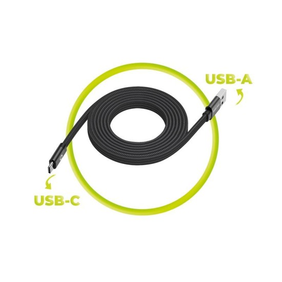 Cablu Magnetic Flat Mobile Origin Patented Original USB-A la USB-C, 1m, Negru (Cabluri, MCF-USBA-1M-BLK) by www.silkase.ro