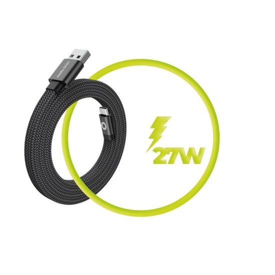 Cablu Magnetic Flat Mobile Origin Patented Original USB-A la USB-C, 1m, Negru (Cabluri, MCF-USBA-1M-BLK) by www.silkase.ro