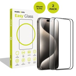Set 2 folii sticla Mobile Origin EasyGlass pentru iPhone 15 Pro, Transparent