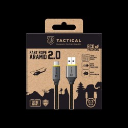 Cablu Tactical Fast Rope Aramid 2.0 USB-A la USB-C, 0.3m, Negru Cablu Tactical Fast Rope Aramid 2.0 USB-A la USB-C, 0.3m, Negru