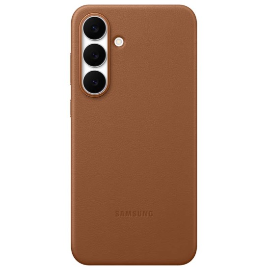 Husa Samsung piele vegana EF-VS731PAE pentru Galaxy S25 FE, maro (S25 FE, 57983127727) by www.silkase.ro