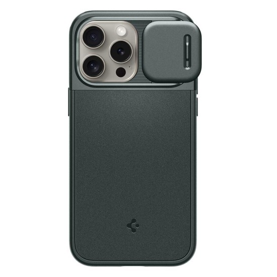 Carcasa Spigen Optik Armor MagSafe pentru Apple Iphone 15 Pro Max, verde abyss (iPhone 15 Pro Max, ACS06600) by www.silkase.ro