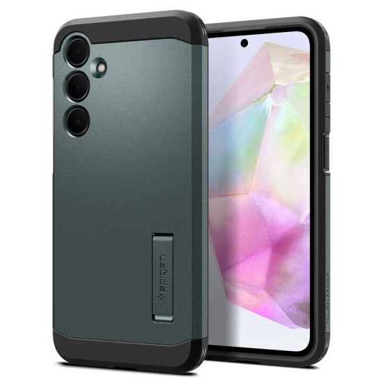 Husa Spigen Tough Armor, pentru Samsung Galaxy A35, verde abyss (Spigen, Telefoane Samsung) by www.silkase.ro Husa Spigen Tough Armor, pentru Samsung Galaxy A35, verde abyss (Telefoane Samsung, ACS07518) by www.silkase.ro