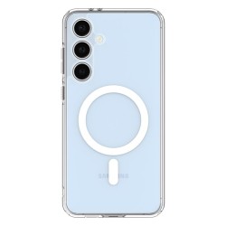 Husa Spigen Ultra Hybrid OneTap Metal Ring MagSafe pentru Samsung Galaxy S24 FE, alb/transparent