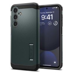 Husa Spigen Tough Armor pentru Samsung Galaxy S24 FE, verde metalic Husa Spigen Tough Armor pentru Samsung Galaxy S24 FE, verde metalic