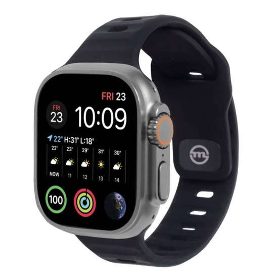 MOBILE ORIGIN Curea Apple Watch 49/46/45/44/42mm (Ultra 3/Seria 11), Negru (SmartWatch & Ceas, AWS-01-BLK) by www.silkase.ro
