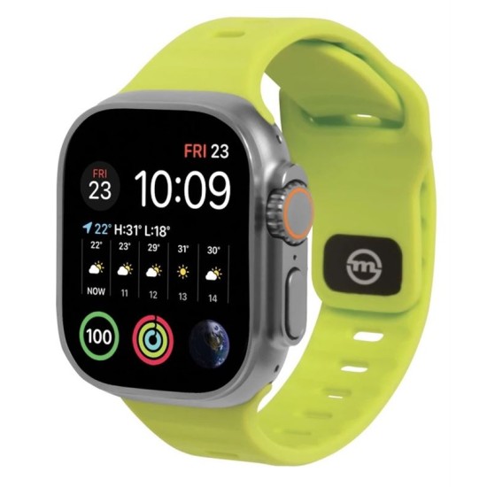 MOBILE ORIGIN Curea Apple Watch 49/46/45/44/42mm (Ultra 3/Seria 11), Galben (SmartWatch & Ceas, AWS-01-GRV) by www.silkase.ro