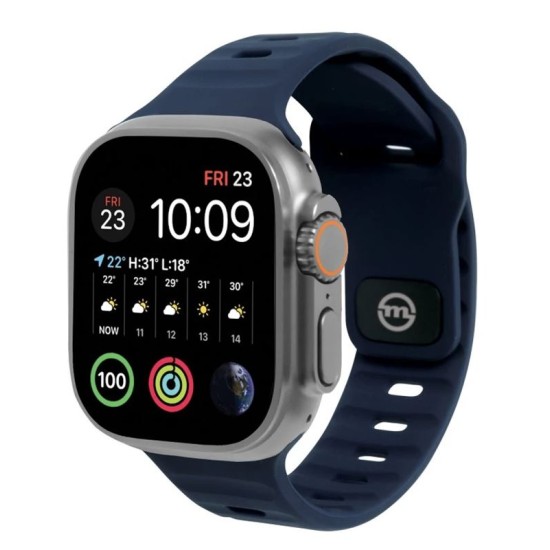 MOBILE ORIGIN Curea Apple Watch 49/46/45/44/42mm (Ultra 3/Seria 11), Albastru Navy (SmartWatch & Ceas, AWS-01-NBL) by www.silkase.ro