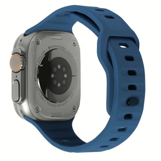 MOBILE ORIGIN Curea Apple Watch 49/46/45/44/42mm (Ultra 3/Seria 11), Albastru Ocean (SmartWatch & Ceas, AWS-01-SBL) by www.silkase.ro