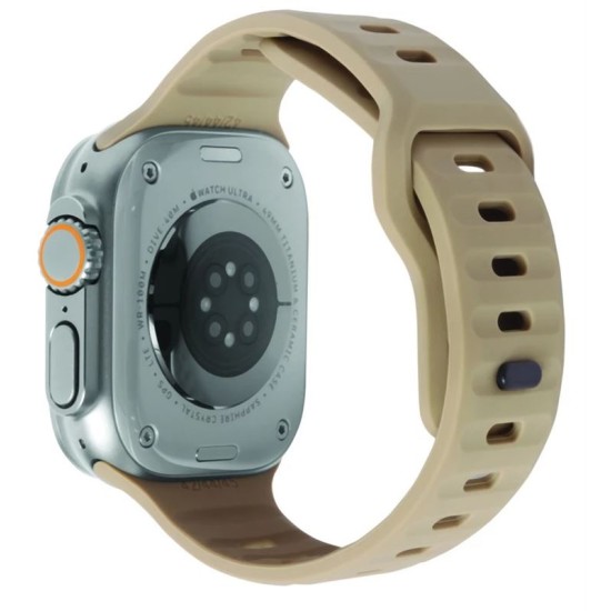 MOBILE ORIGIN Curea Apple Watch 49/46/45/44/42mm (Ultra 3/Seria 11), Bej (SmartWatch & Ceas, AWS-01-SBR) by www.silkase.ro