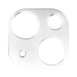 Rama camera Aluminiu SILKASE pentru Apple iPhone 14, Full Glue, argintiu