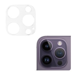 Rama camera Aluminiu SILKASE pentru Apple iPhone 14 Pro, Full Glue, argintiu