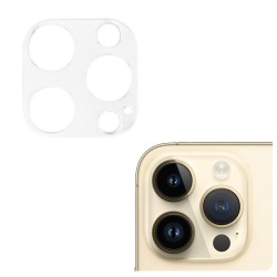 Rama camera Aluminiu SILKASE pentru Apple iPhone 14 Pro Max, Full Glue, argintiu