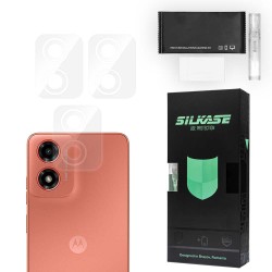 Set 3 folii SILKASE pentru Motorola Moto G04, protectie camera foto, silicon regenerabil