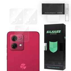 Set 3 folii SILKASE pentru Motorola Moto G84, protectie camera foto, silicon regenerabil