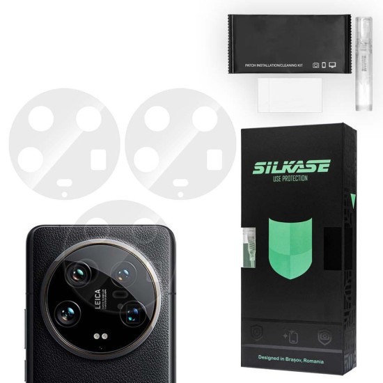 Set 3 folii SILKASE pentru Xiaomi 14 Ultra, protectie camera foto, silicon regenerabil (SILKASE, Set Folii Camere silicon) by www.silkase.ro Set 3 folii SILKASE pentru Xiaomi 14 Ultra, protectie camera foto, silicon regenerabil (Redmi A3, C0550) by www.silkase.ro