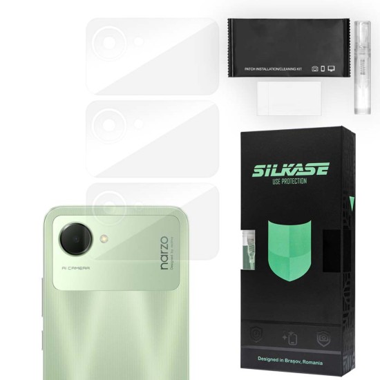 Set 3 folii SILKASE pentru Realme Narzo 50i Prime, protectie camera foto, silicon regenerabil (SILKASE, Set Folii Camere silicon) by www.silkase.ro Set 3 folii SILKASE pentru Realme Narzo 50i Prime, protectie camera foto, silicon regenerabil (C30, C0558) by www.silkase.ro