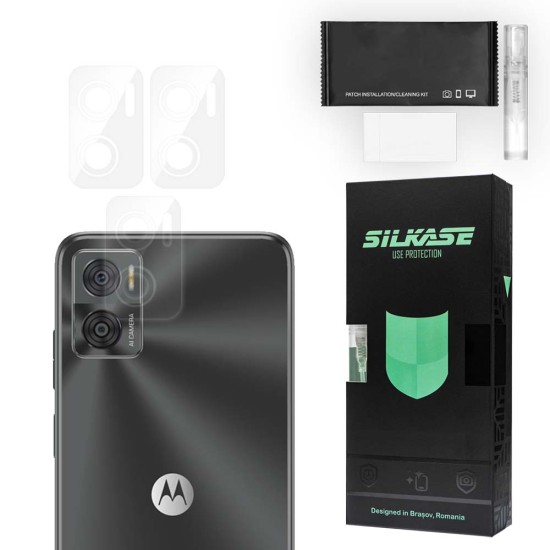 Set 3 folii SILKASE pentru Motorola Moto E22i, protectie camera foto, silicon regenerabil (Moto E22i, C0561) by www.silkase.ro