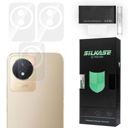 Set 3 folii SILKASE pentru Vivo Y02, protectie camera foto, silicon regenerabil