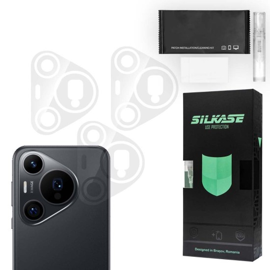 Set 3 folii SILKASE pentru Huawei Pura 70 Pro Plus, protectie camera foto, silicon regenerabil (SILKASE, Set Folii Camere silicon) by www.silkase.ro Set 3 folii SILKASE pentru Huawei Pura 70 Pro Plus, protectie camera foto, silicon regenerabil (Pura 70, C0584) by www.silkase.ro