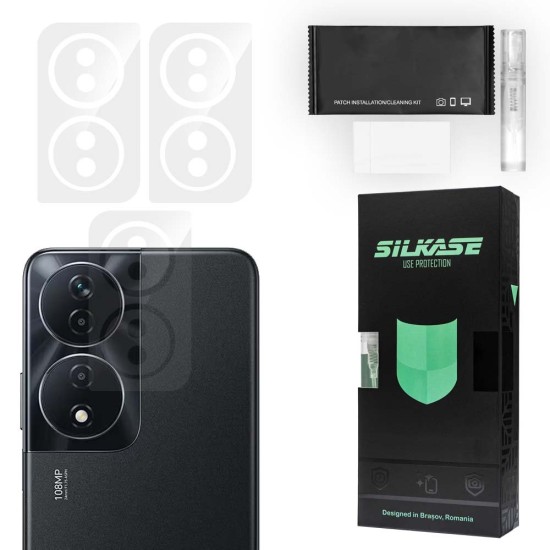 Set 3 folii SILKASE pentru Honor 90 Smart, protectie camera foto, silicon regenerabil (SILKASE, Set Folii Camere silicon) by www.silkase.ro Set 3 folii SILKASE pentru Honor 90 Smart, protectie camera foto, silicon regenerabil (90 Smart, C0591) by www.silkase.ro