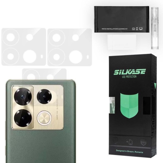 Set 3 folii SILKASE pentru Infinix Note 40 Pro, protectie camera foto, silicon regenerabil (SILKASE, Set Folii Camere silicon) by www.silkase.ro Set 3 folii SILKASE pentru Infinix Note 40 Pro, protectie camera foto, silicon regenerabil (Set Folii Camere silicon, C0596) by www.silkase.ro