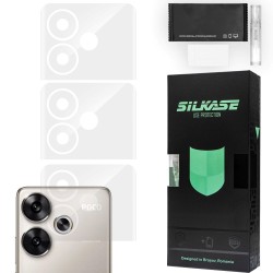 Set 3 folii SILKASE pentru Xiaomi Poco F6, protectie camera foto, silicon regenerabil