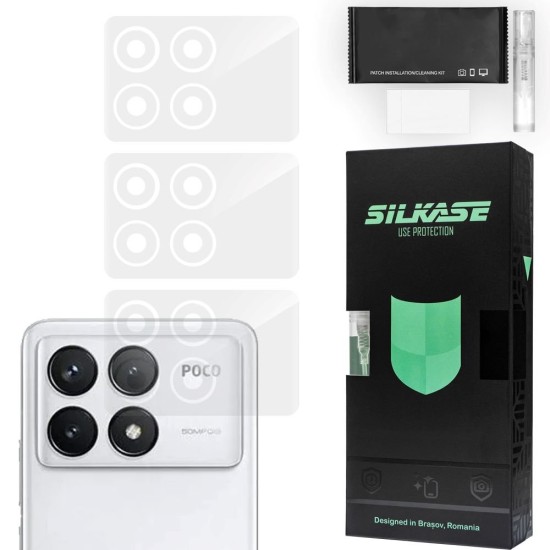 Set 3 folii SILKASE pentru Xiaomi Poco F6 Pro, protectie camera foto, silicon regenerabil (SILKASE, Folii Silicon Camera) by www.silkase.ro Set 3 folii SILKASE pentru Xiaomi Poco F6 Pro, protectie camera foto, silicon regenerabil (14T, C0611) by www.silkase.ro