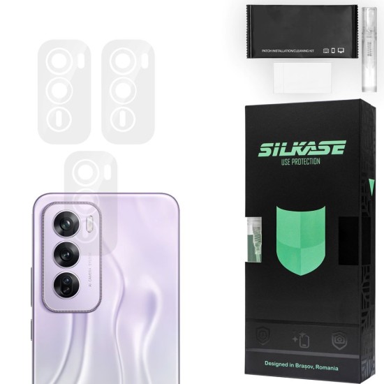 Set 3 folii SILKASE pentru Oppo Reno 12 Pro, protectie camera foto, silicon regenerabil (SILKASE, Folii Silicon Camera) by www.silkase.ro Set 3 folii SILKASE pentru Oppo Reno 12 Pro, protectie camera foto, silicon regenerabil (Reno12 Pro, C0613) by www.silkase.ro