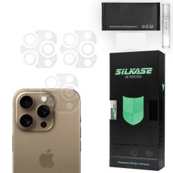 Set 3 folii SILKASE pentru Apple iPhone 16 Pro Max, protectie camera foto, silicon regenerabil