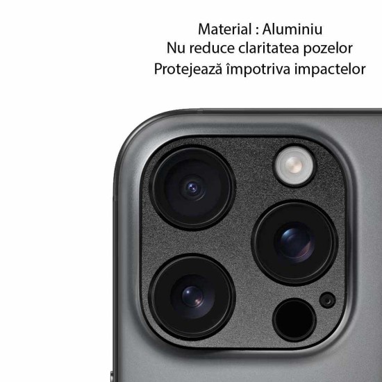 Rama camera Aluminiu SILKASE pentru Apple iPhone 16 Pro Max, FullGlue, negru (iPhone 16 Pro Max, C0635) by www.silkase.ro