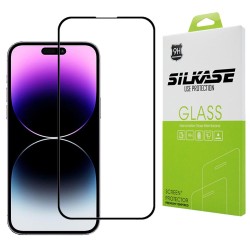 Folie sticla SILKASE pentru Apple iPhone 14 Pro Max, Full Glue, Full display, negru